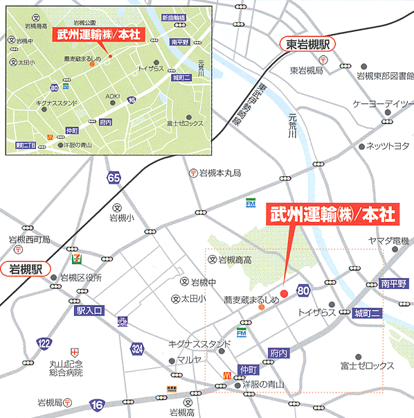 武州運輸株式会社本社地図